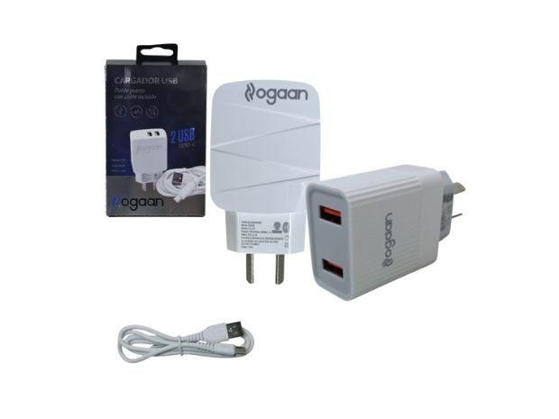 &u+ CARGADOR CELULAR TIPO C 2.1A 2 USB DESMONTABLE OOGAN